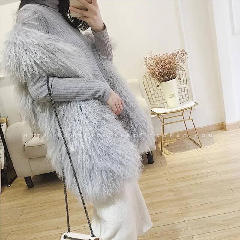 Factory Wholesale New Winter Faux Mongolian Wool And Fur Vest Women Medium Long Fashion Lamb Fur Vest
