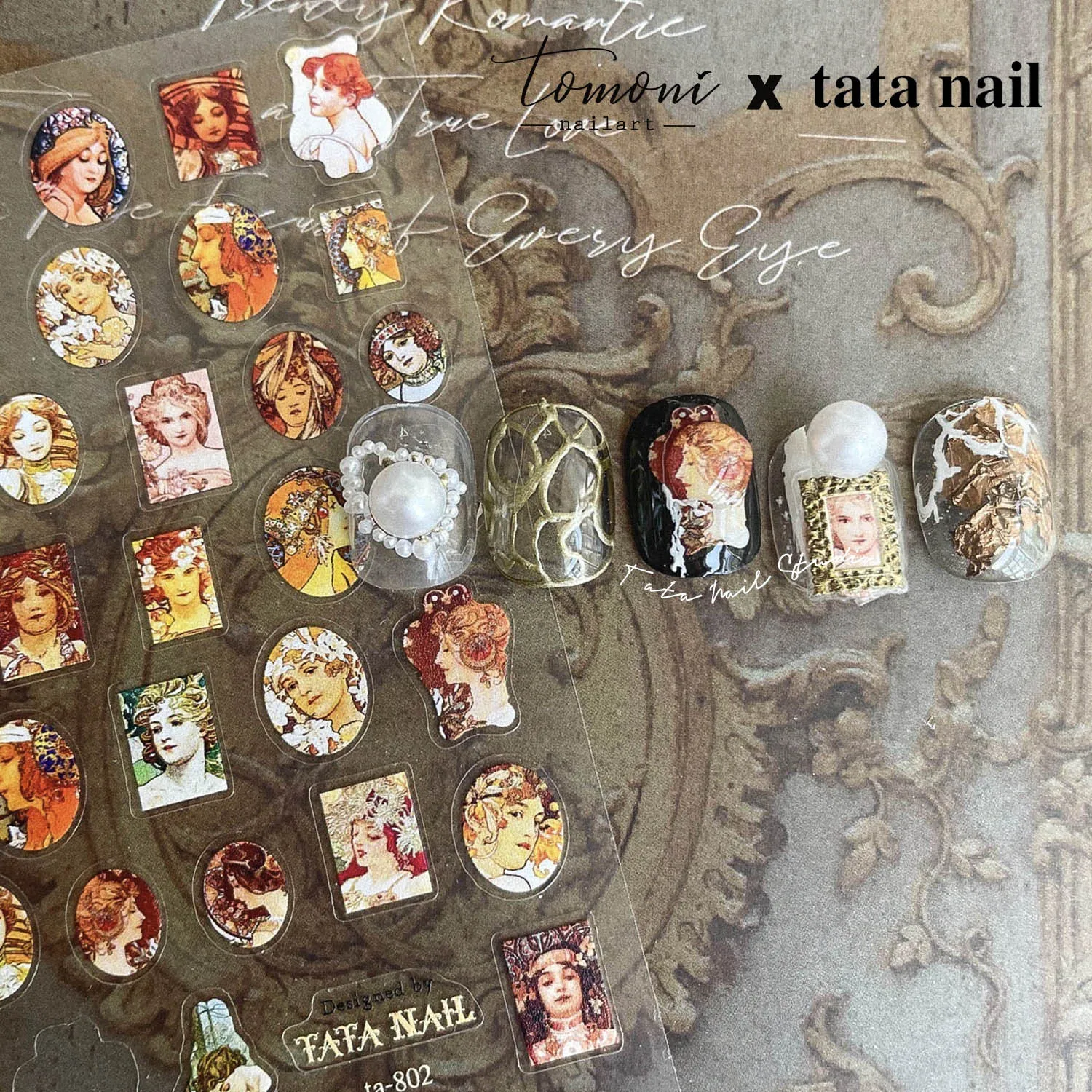 Wholesale 3D Retro Picture Frames Nail Art Stickers 5D Luxury Light Stickers for Manicure Jewelry Girls and Women