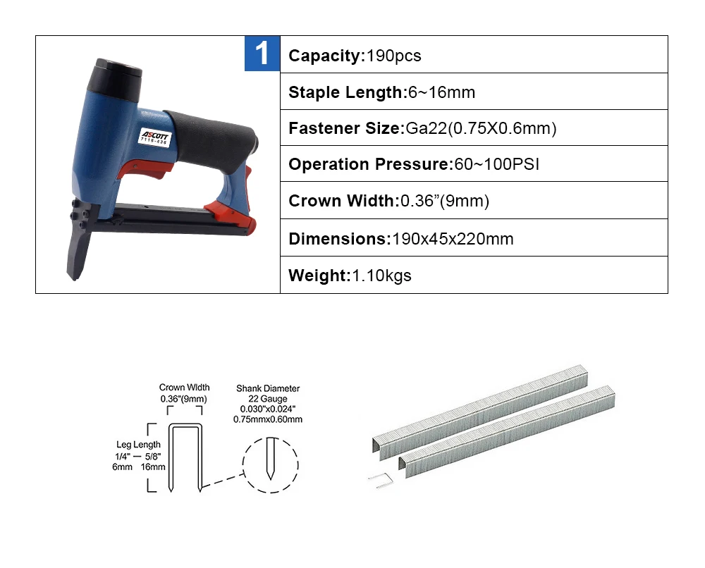 Pneumatic Stapler Flooring Nailer Staple Stainless Steel Staples Pneumatic Stapler Wire Staplers 7116-436