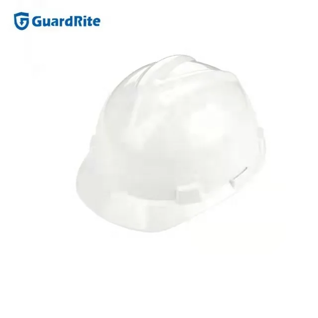 GuardRite brand 4 points HDPE/ABS V type EN397 safety helmet with chip strip