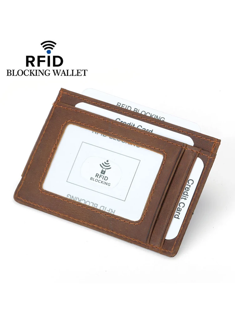 Wholesale Custom Men Leather Card wallet card bag integrated ultra-thin leather magnetic suction card bag wallets