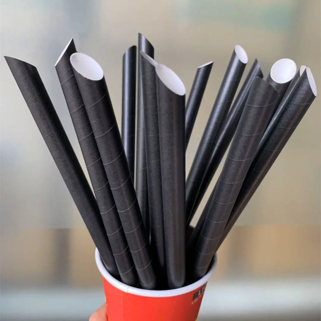 
Biodegradable 100% Recycled Eco Friendly Large Size Paper Straws White Paper Bubble Tea Drinking Straws 