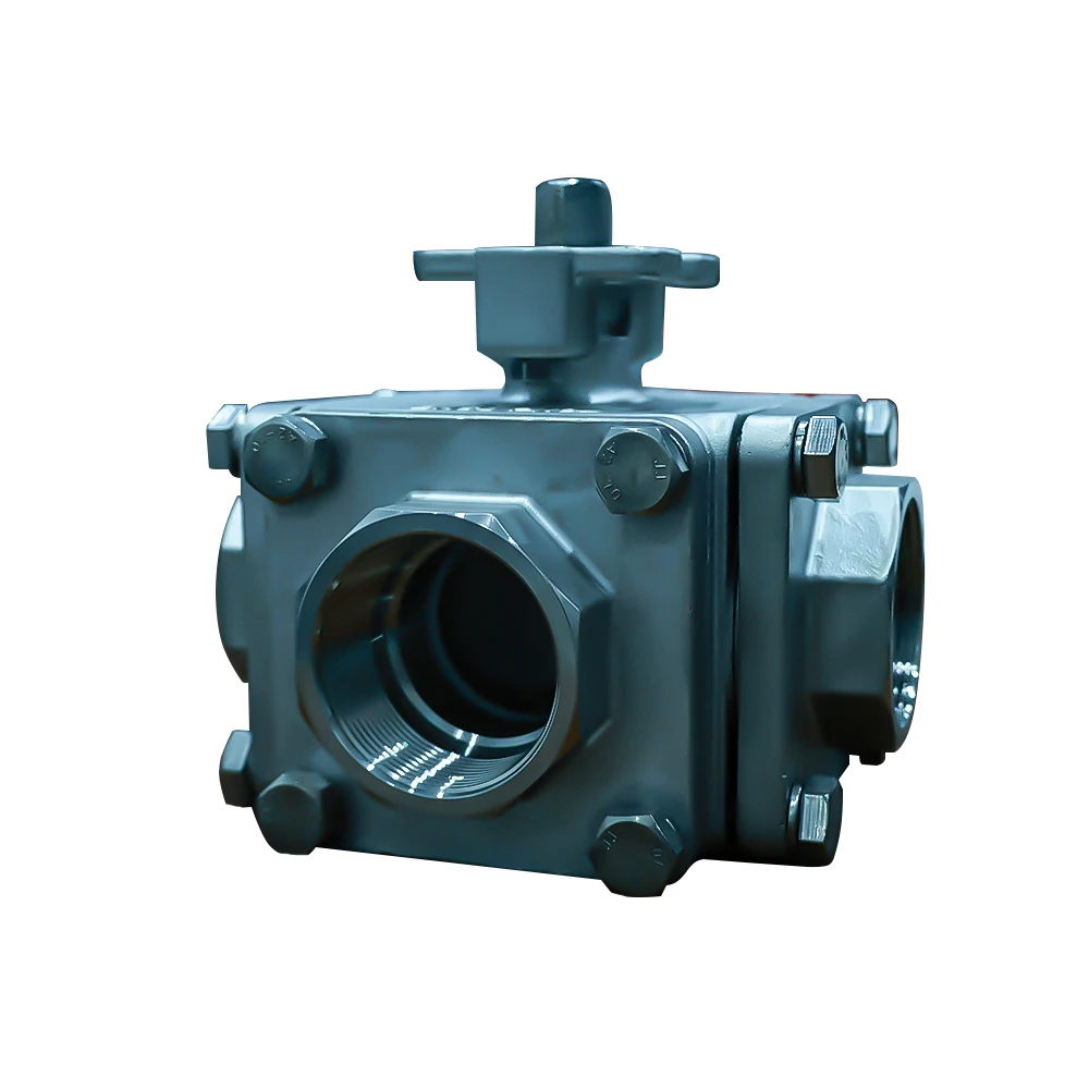 JTAIV Stainless steel welded four way ball valve threaded internal thread type