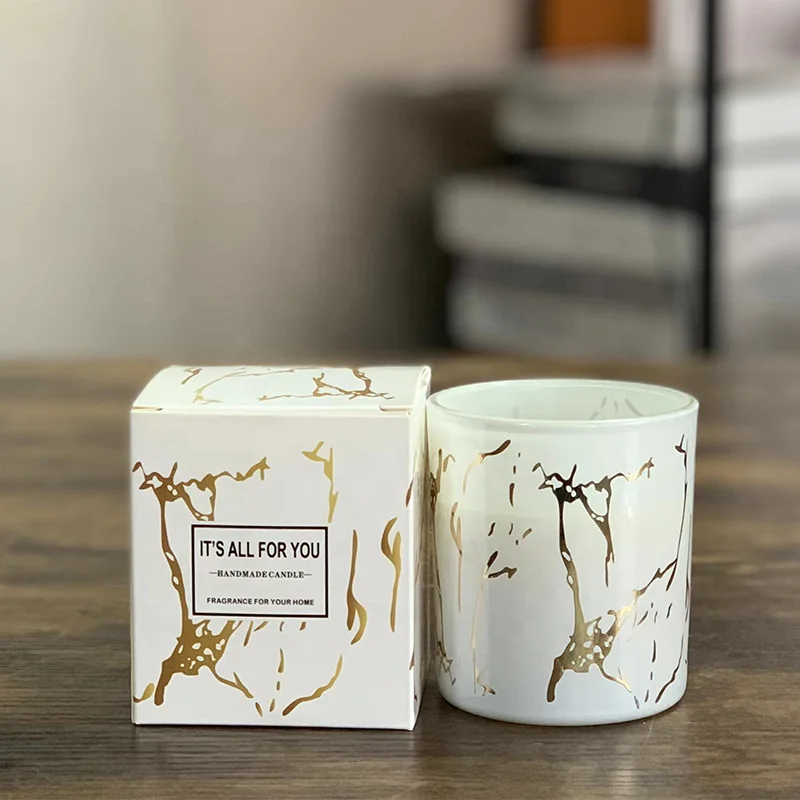 Diy handmade plant wax glass, aromatic candle, creative, romantic, smokeless fragrance, essential oil candle, hand gift