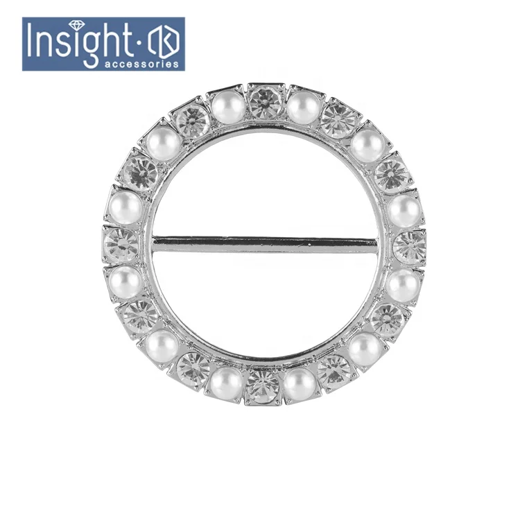 Fancy Design Apparel Metal Trims Rhinestone Buckle Pearl Design Slide Buckle For Clothing For Bag Decoration