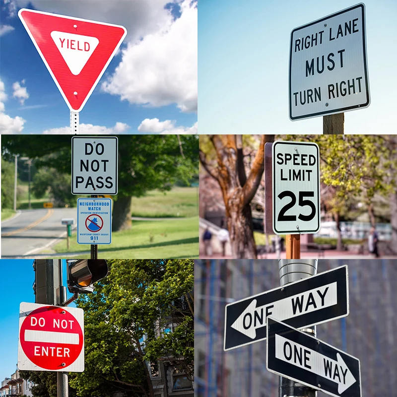 Customized High Visibility Speed Limit Metal Aluminum Retro Reflective Road Traffic Symbol Sign Board Signage For Roadway Safety