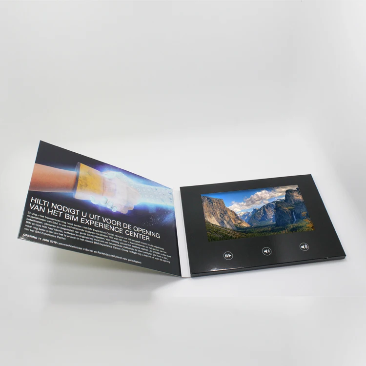 wholesale new lcd video advertising card 5inch  IPS/TFT/HD business greeting gift card lcd display A4 Brochure card