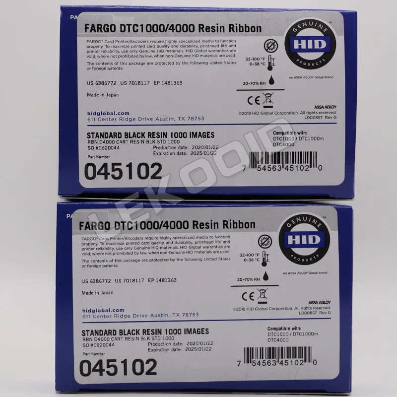  Стандартная черная лента 1000 для принтеров dtc1000 dtc1250e hid fargo