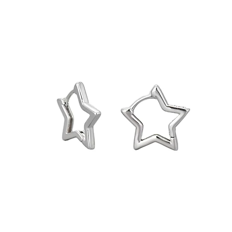 Cross-border hot fashion five-pointed star earrings simple personality earrings jewelry hollow five-star earrings