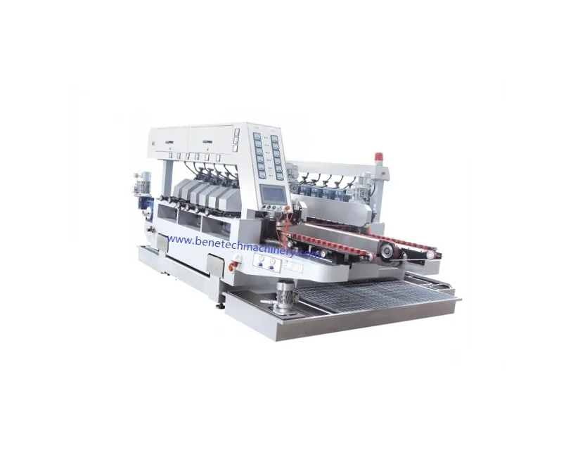 Glass double edger machine to process pencil edge 12 spindles for fine polishing