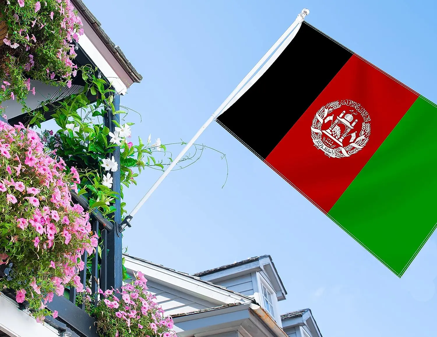 Afghanistan Flag,3x5 Flag Afghan 75D Outdoor Banner,Flags Afghanistan Decor for Garden Yard Car Truck