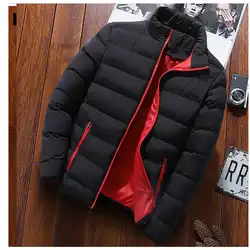 Men Windbreak Thick Warm Jacket Windproof Cotton Padded Zipper Coats Male Stand Collar Puffer Jacket