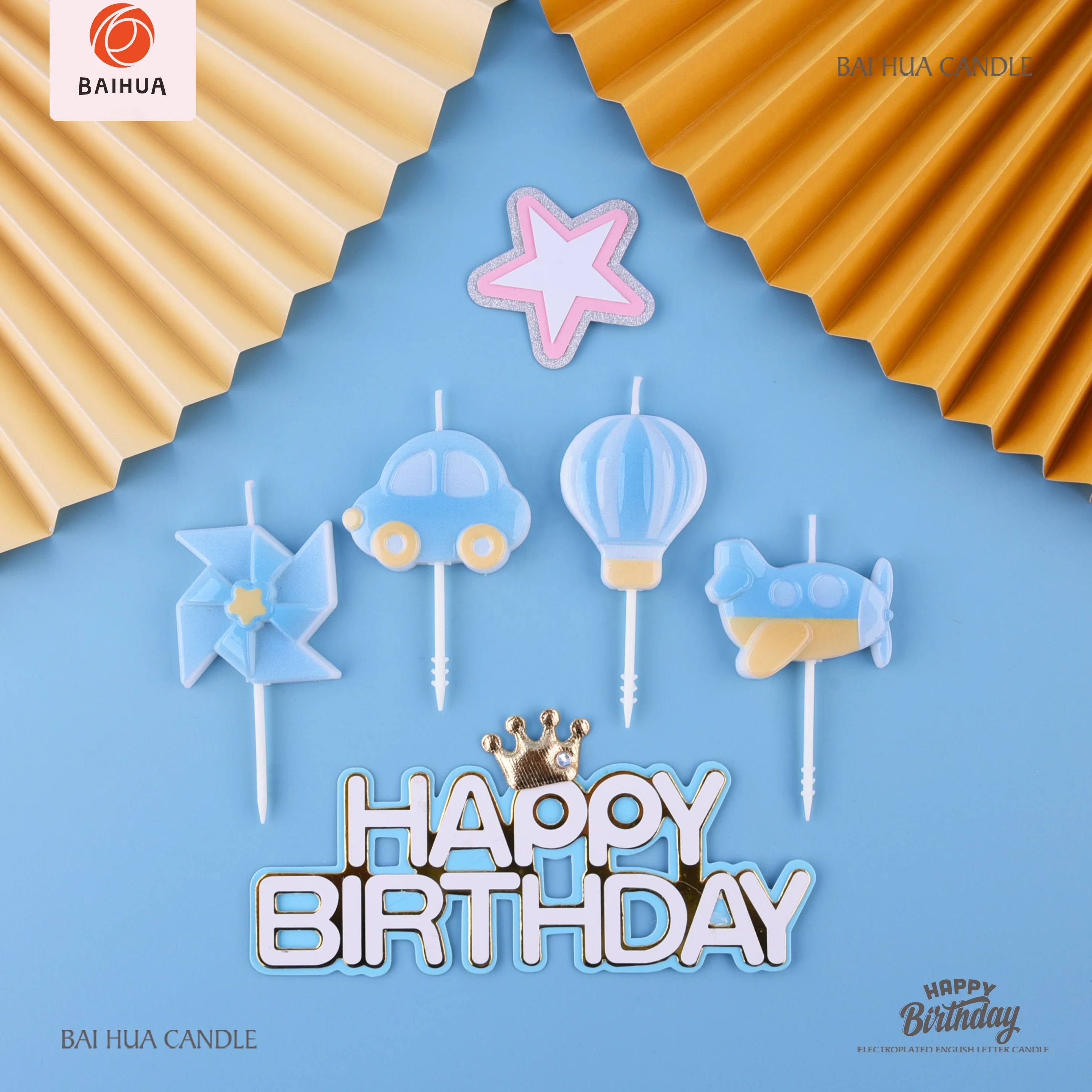 Factory direct custom made little boy themed 3D candles for young children