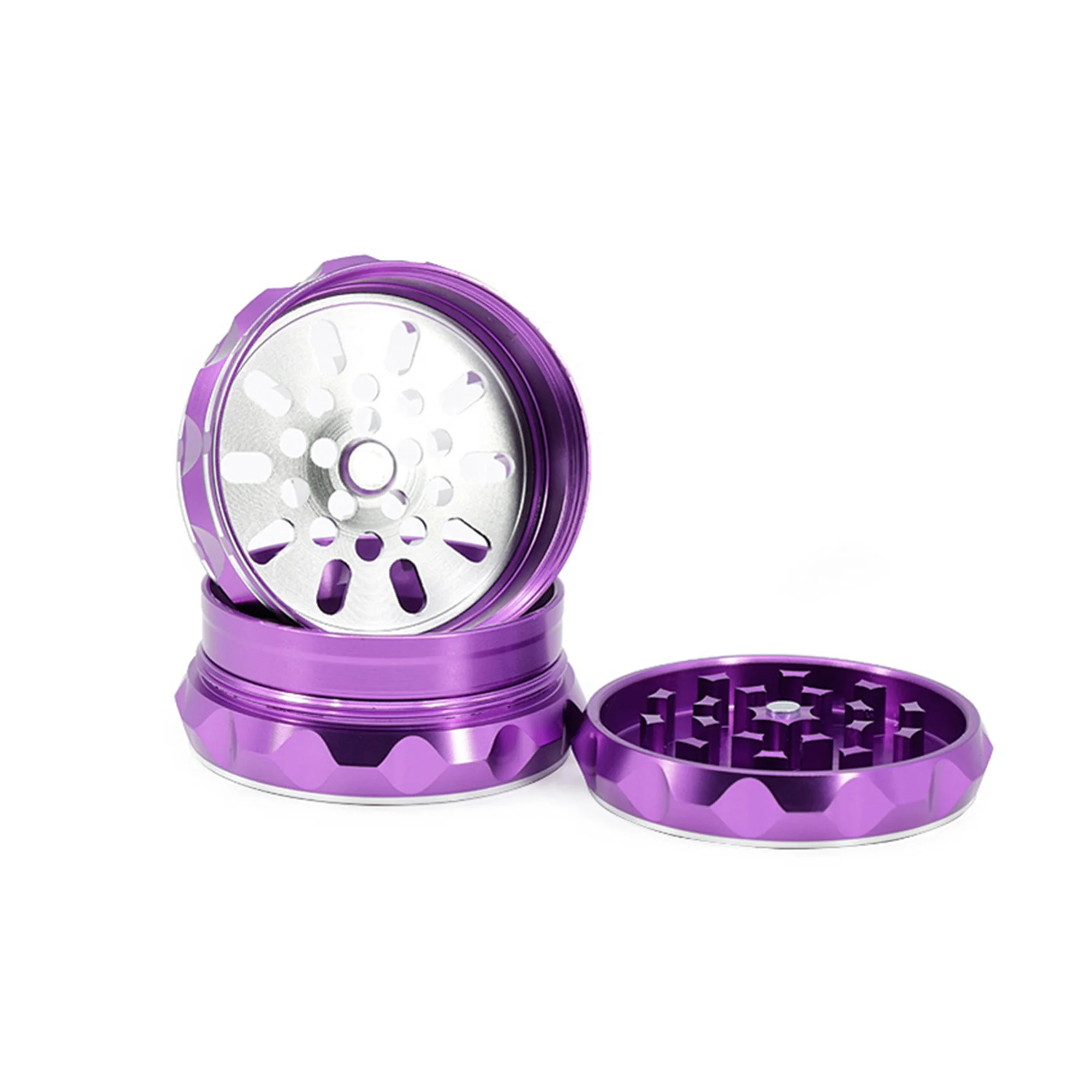 
Sharp Concave Polygon Herb Grinder New Style 4Parts Aluminum 6Colors Dia 63mm Tobacco Crusher 