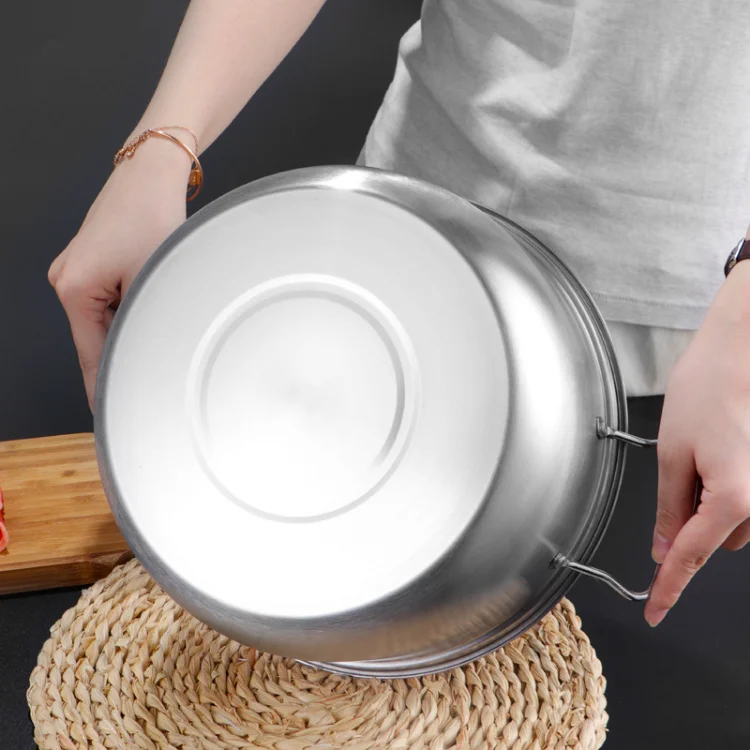 High Quality Kitchen Stainless Steel Cookware Stock Pot With Glass Lid Two Side Handle