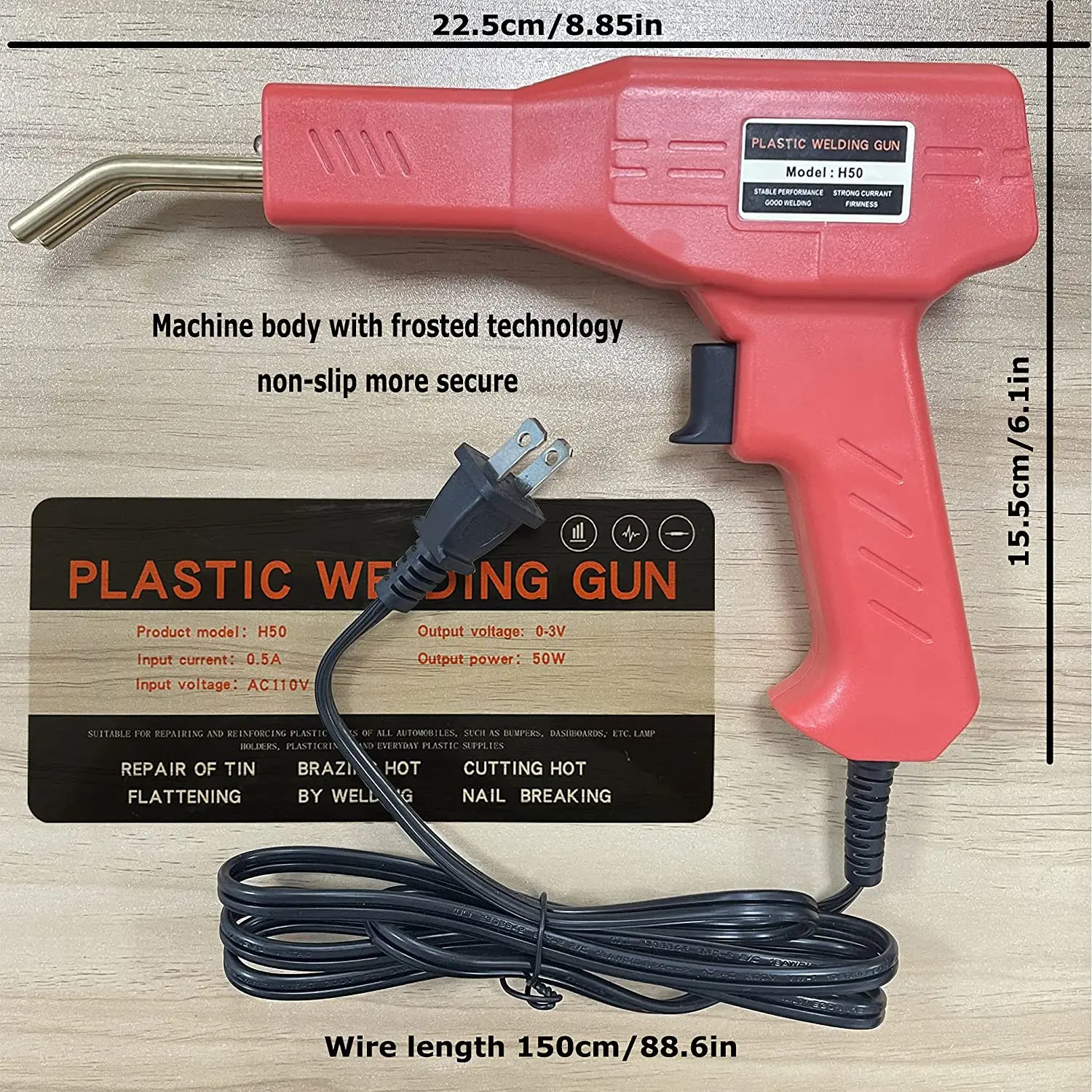 50w Hot Stapler, Plastic Welding Machine Car Bumper Repair Kit, Plier, Flat/Outside Corner/Inside Corner/Wave Staples