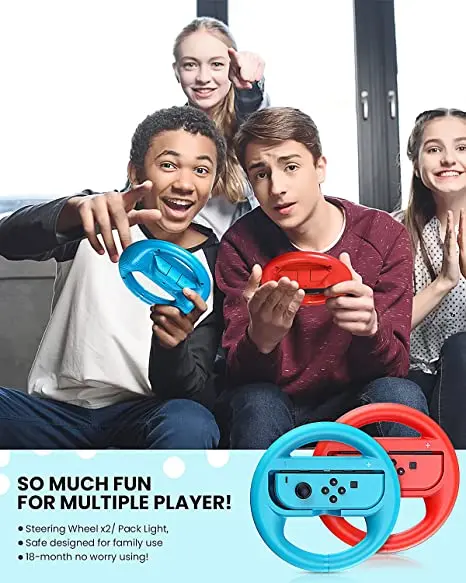 New Arrival 2 Pack Gaming Steering Wheel Video Game Accessories for Nintendo Switch Joy-con Controller