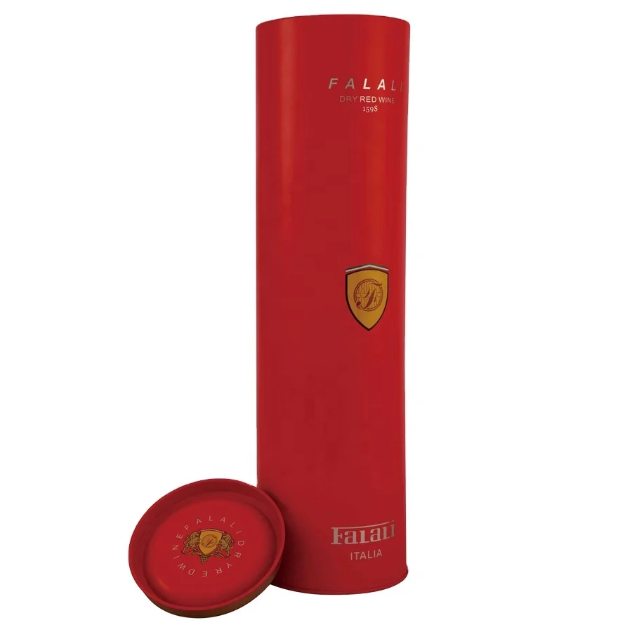 wine gift tin wholesale/metal cylinder wine box