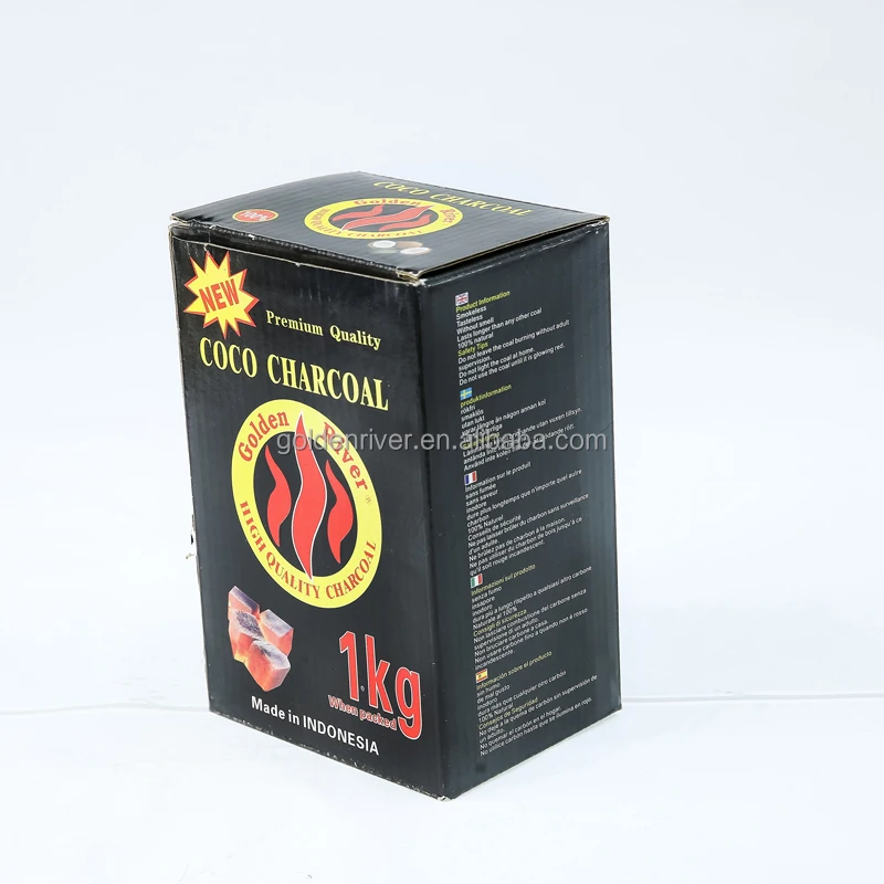 Amazon hot selling 1kg Golden River coconut charcoal