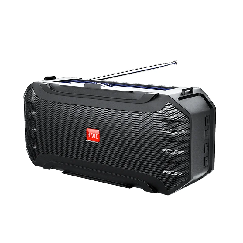 Multifunctional lighting flashlight + solar radio radio + stereo wireless speaker