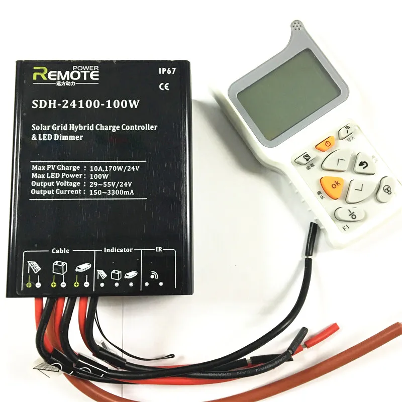 
12V 24V new design hot sale IP67 remote control solar charger controller for LED street light 