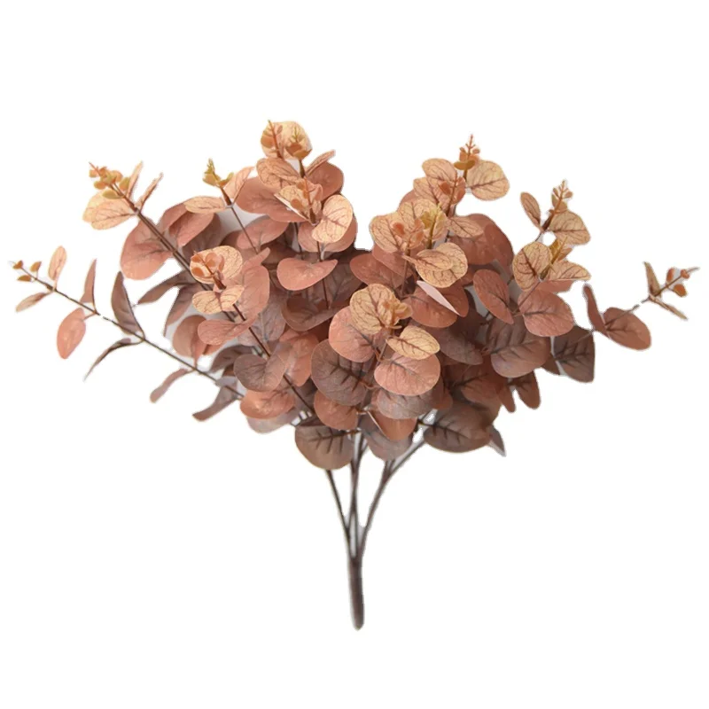 3D digital printing Artificial Dollar Eucalyptus Leaves Greenery Stem Bunch fall Eucalyptuses Leaves Wedding Bouquet Centerpiece