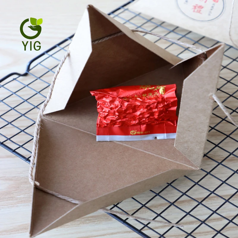 Decoration custom printed empty tea box paper cardboard tube triangle tea box
