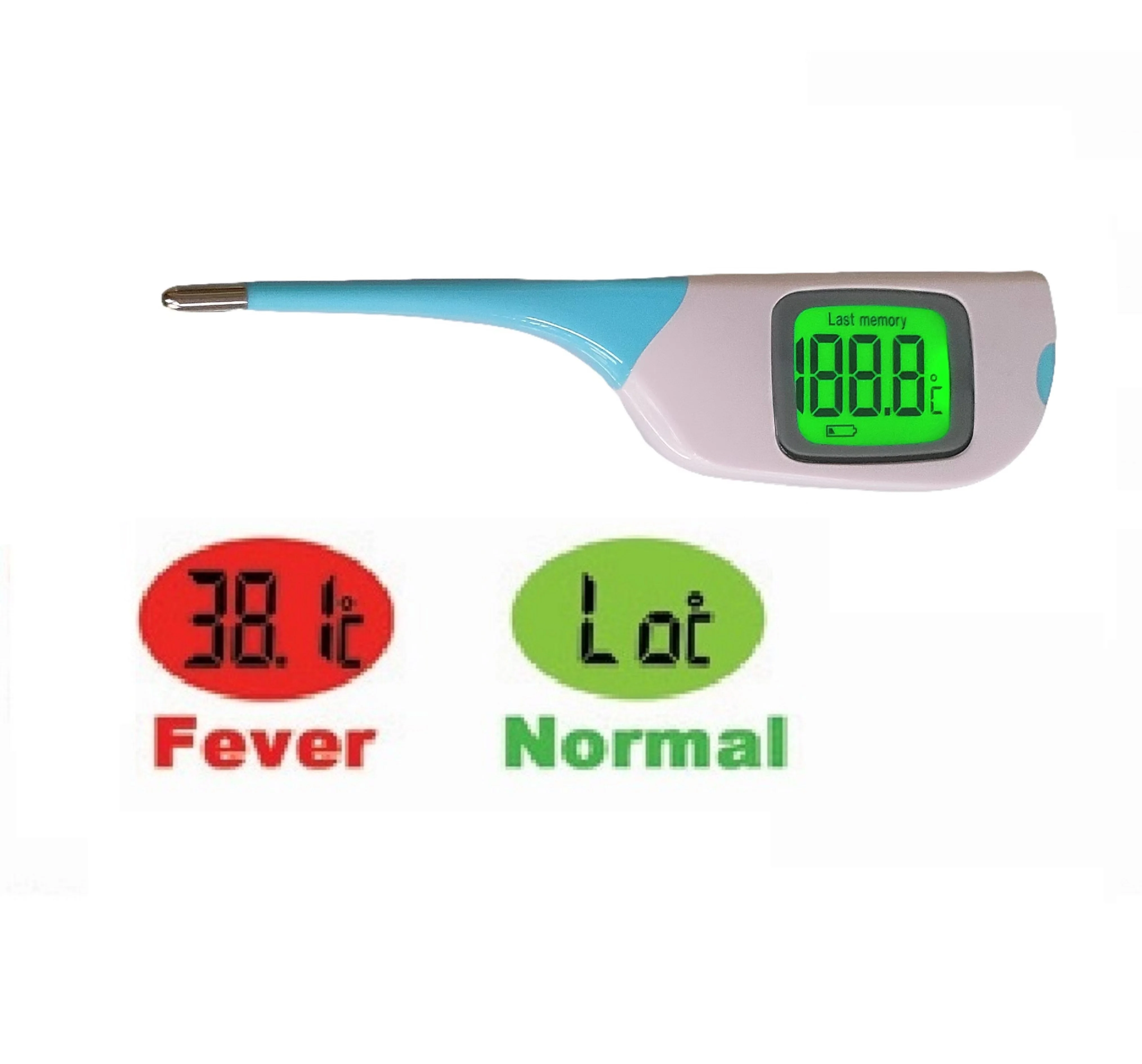 8 Sec Fast Reading Digital clinical Thermometer , TM22 Oral, Rectal and Underarm fever medical Thermometer with backlight