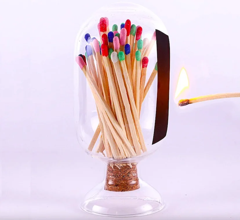 judaica Chanukah Jewish Hanukkah Shabbat Glass match jar cloche bottle Factory Custom Glass Match Cloche Matches in glass jar