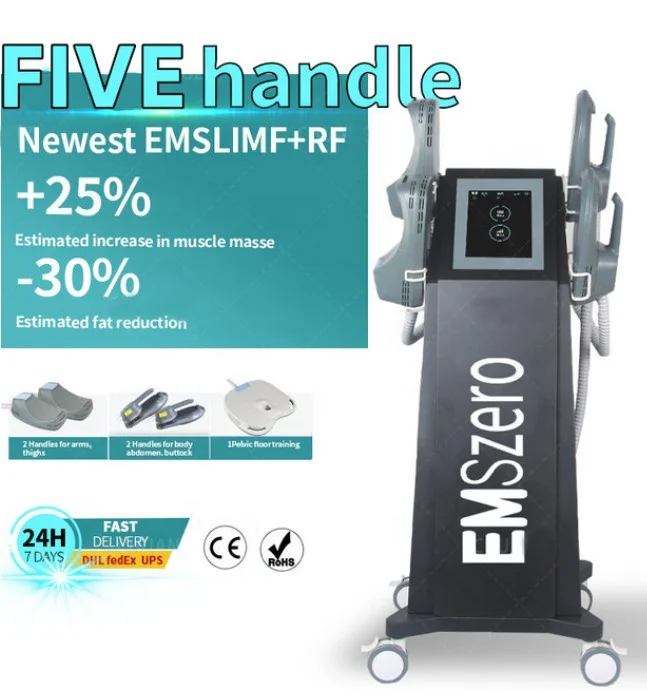 most popular DUOZI  EM-108 EMS sculpt electromagnetic 2/4/5 handles HI-EMT RF EMSzero muscle shape stimulator sculpting machine