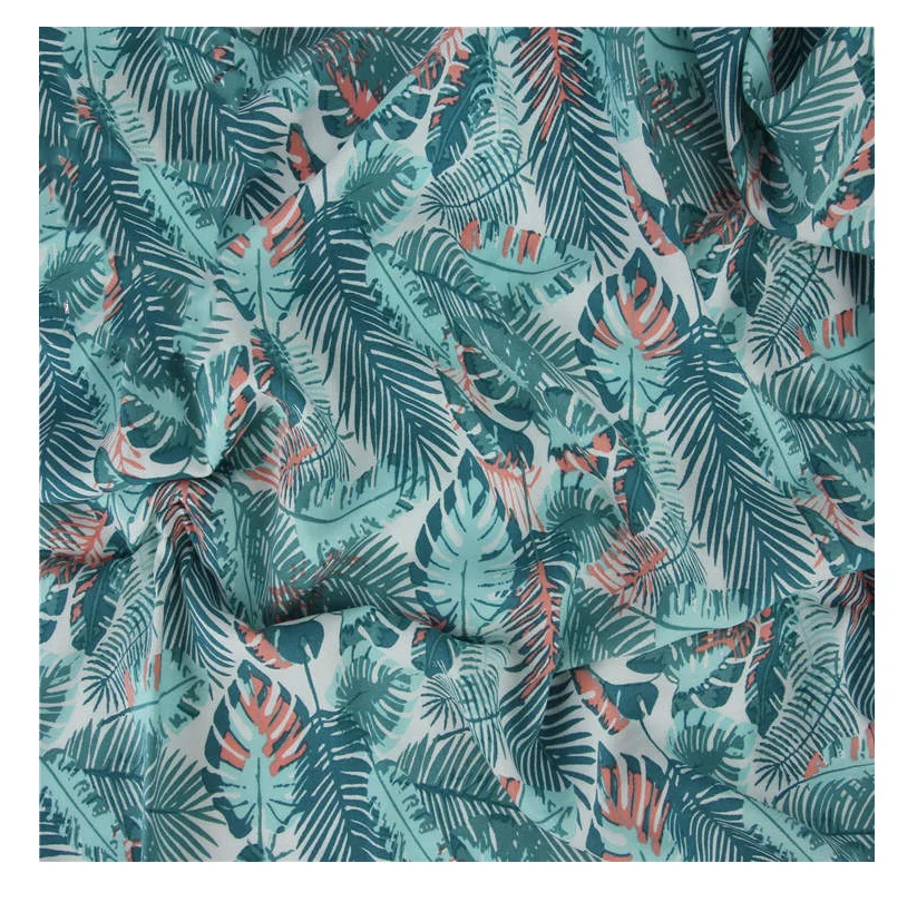Wholesale hotselling woven plain 30S challis tropical floral digital printed 100 rayon fabric for dresses