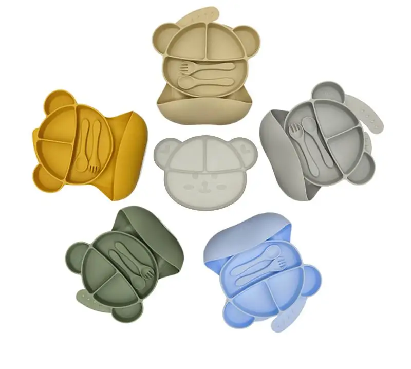 Factory 2023 Trending Portable Unbreakable Baby Eating Dishes Baby Feeding Tableware For Children