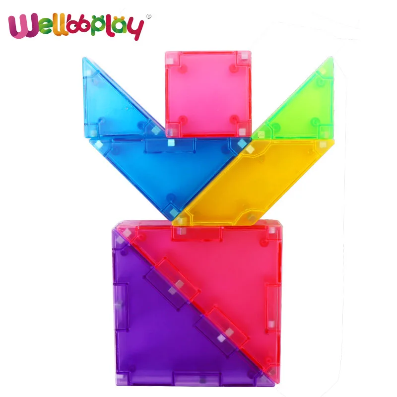 3D plastic magnatic tangram puzzle wholesale tangram for kids