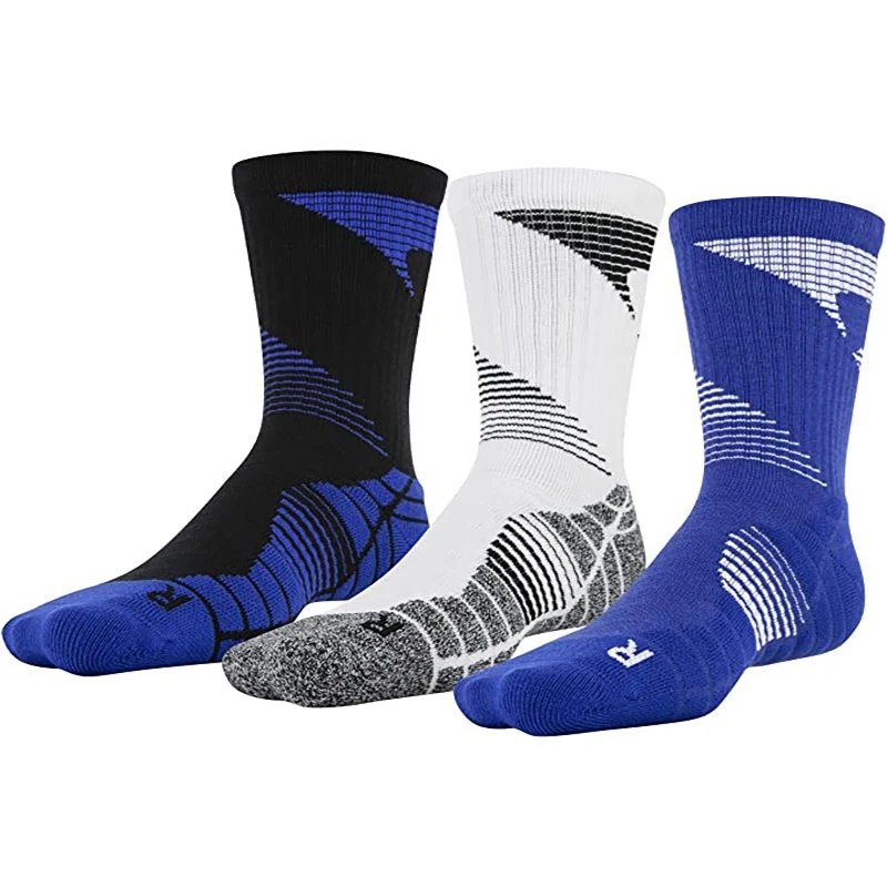Custom High Quality White Mid Calf Mens Non Skid Football Soccer Grip Socks
