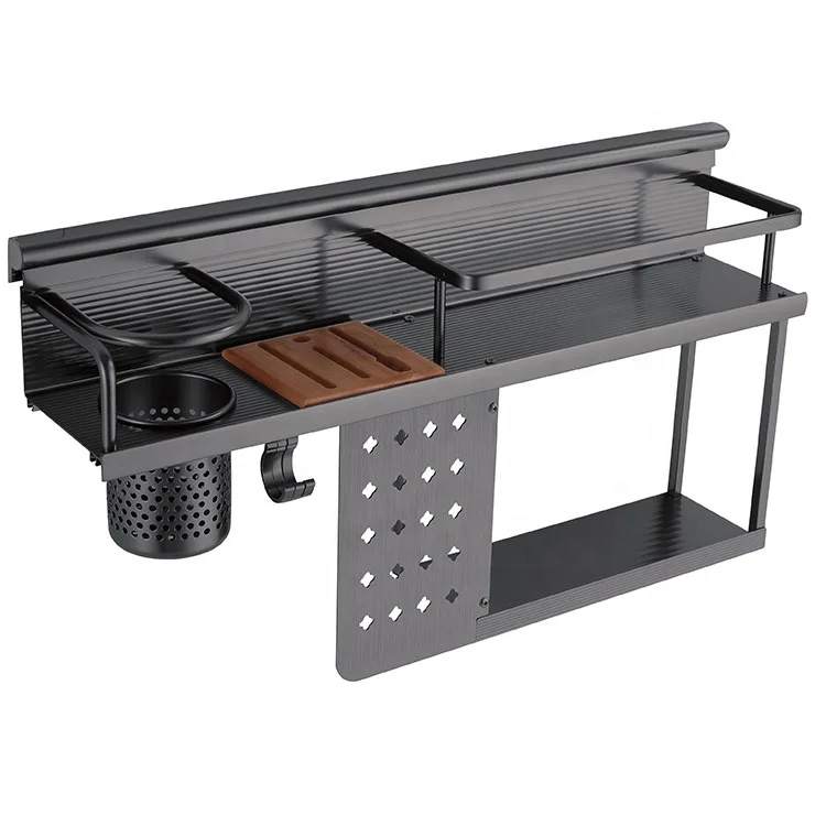 Wall Mounted Multi-functional Chopsticks Spoon Storage Rack Kitchen Storage Holders & Racks Non-folding Rack Multifunction