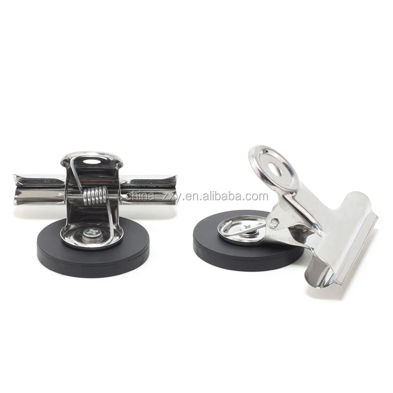 Rubber Coated Neodymium Magnet with Metal rust roof Clips/Round Paper Clips