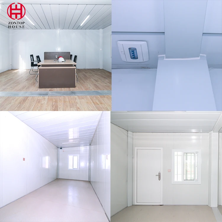 Zontop china 4 bedrooms luxury prefabricated modern quick concrete 20ft container homes 2 story prefab house