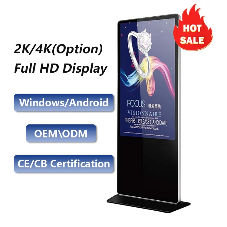 Factory Price 43 49 55 65 Inch Interactive Kiosk Commercial LCD Screen Stand Advertising Touch Display Digital Signage