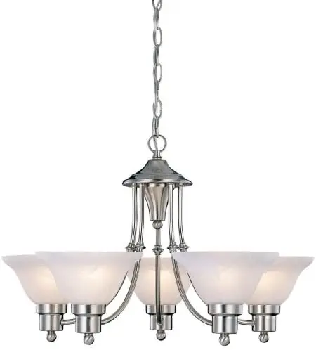 Silver plated modern lamps, ceiling hanging industrial chandeliers in lobby, bedroom, restaurant and bathroom
