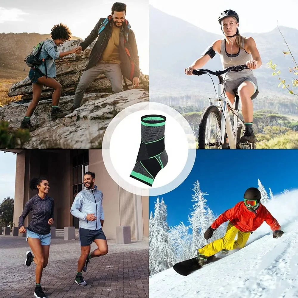 Strong Ankle Brace Sports Protection Adjustable Breathable Compression Ankle Support Brace for Running Walking