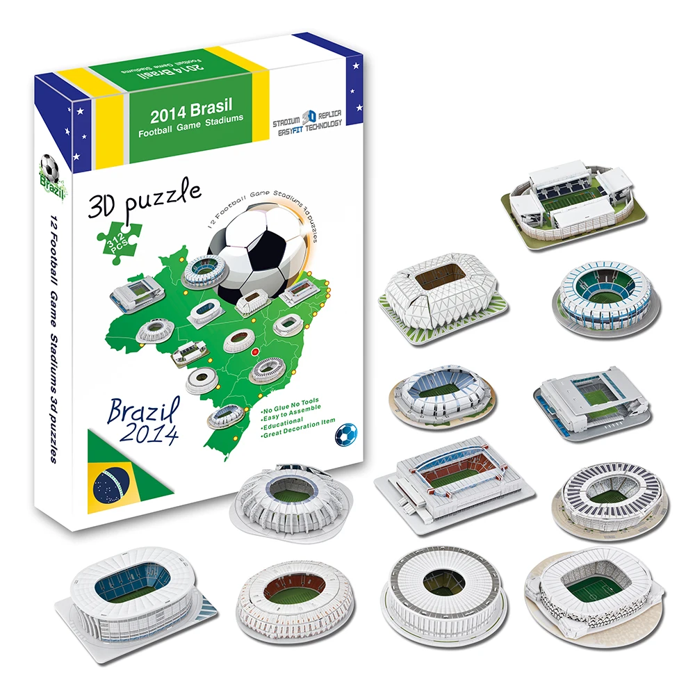 Оптовая продажа мини-пазл из пенополистирола бумажный 3d пазл для стадиона