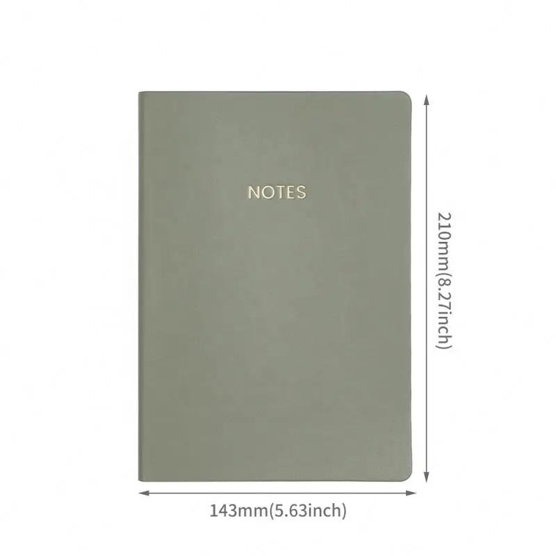 Free Sample Morandi PU Leather Soft Cover A5 Plain Grid Blank Notebook Dotted