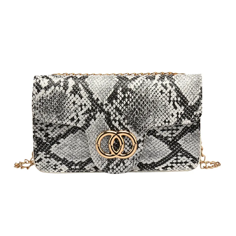2022 Cheap Women Snakeskin Clutch Bag Crossbody Purses Evening Party Prom Shoulder Messenger Handbags With Chains