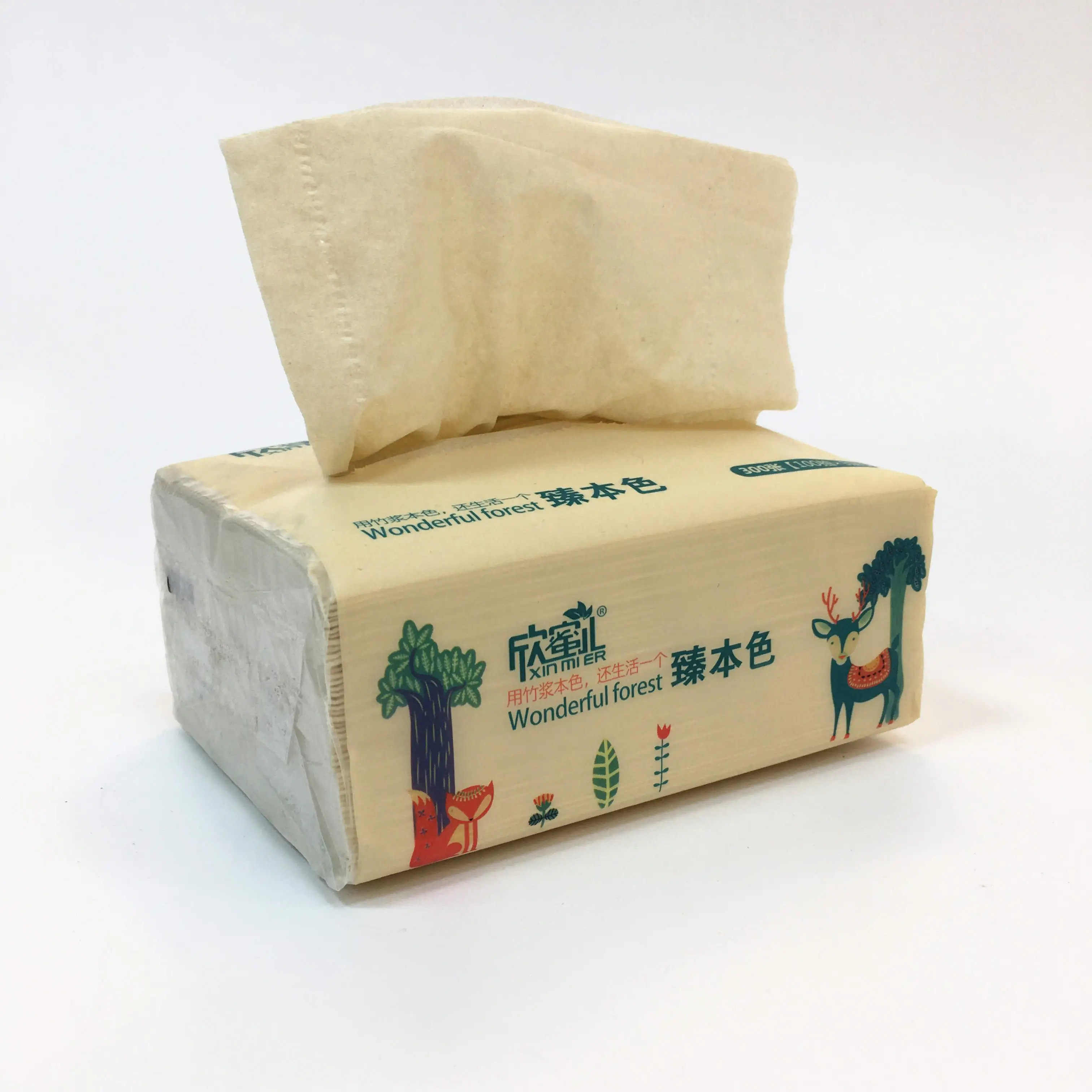 Bamboo Pulp Soft Facial Tissue Bacteriostatic Bamboo Fiber Can be customized personalized tissue paper