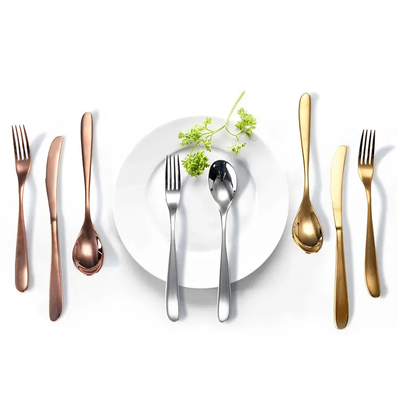 Luxurious metal table ware cutlery set handmade classic stylish wholesale new fancy traditional stainless steel cutlery set