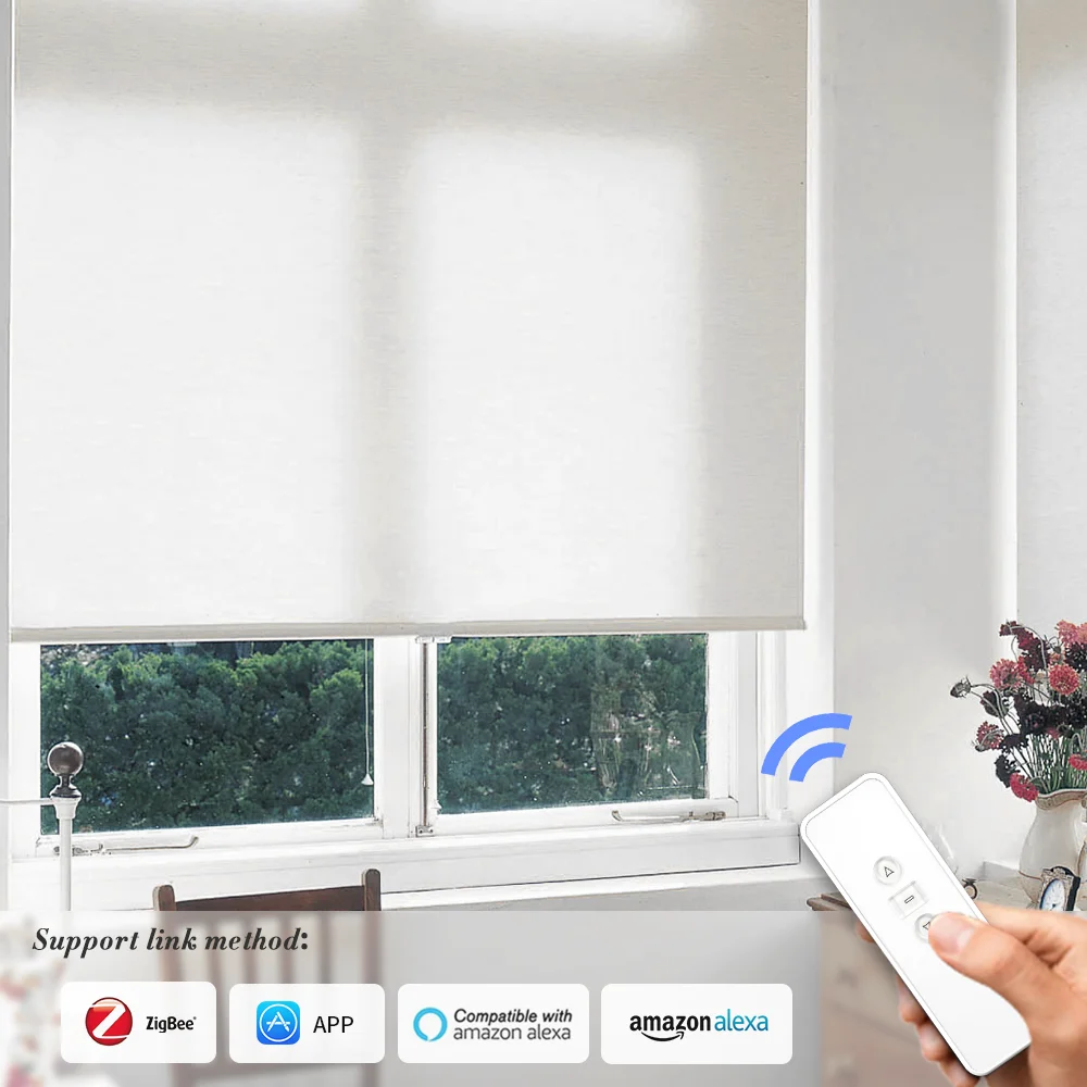 high quality smart electric remote control and chain control decorated curtain motorized roller blinds shades shutter