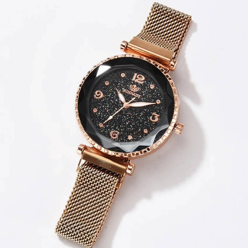 
5pc/set Luxury Brand Women Watches Starry Sky Magnet Watch Buckle Fashion Casual Female Wristwatch Roman Numeral Simple Bracelet 