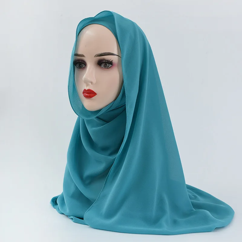 Wholesale Malaysia Plain Georgette Scarf Thick Bubble Heavy Chiffon Hijab Muslim Borong Tudung Woman Shawl