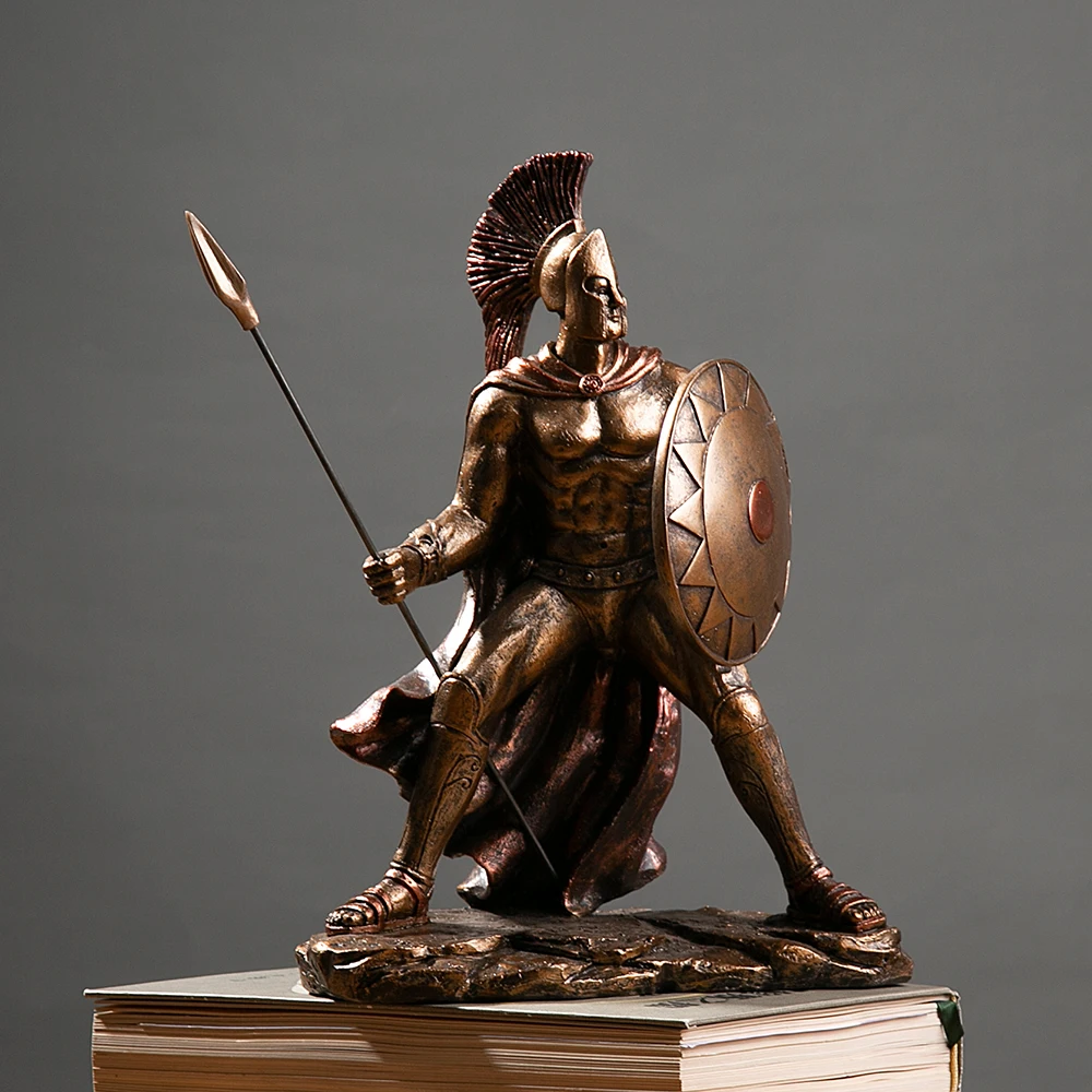 Armor Warrior Resin Figure Statue Medieval Knight Resin Sculpture Statue human statue sculpture  Warrior With Axe Shield  Armor