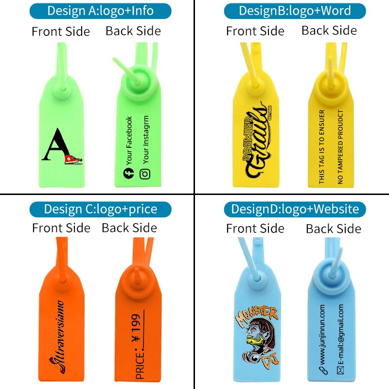 T Shirt Hoodie Zip Tie Pull OffWhite Label Custom Logo Personalization StockX Sneaker Label Plastic Security Seal Tags